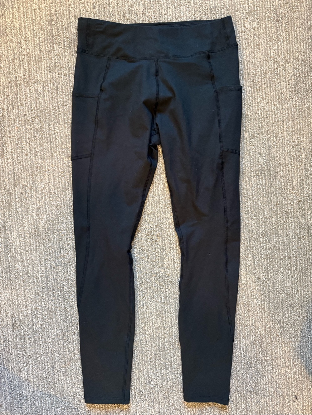 Pact Black High-Rise Leggings with Side Pockets